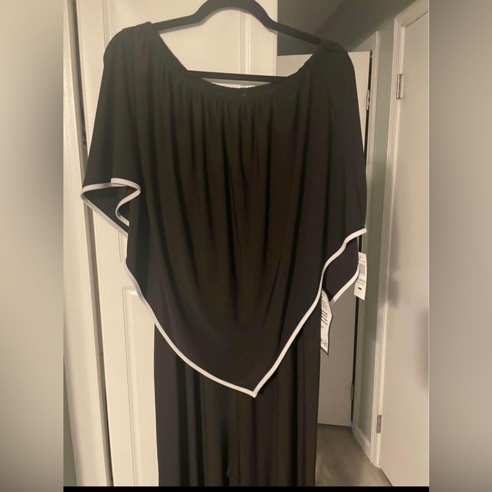 Black and white pant dress